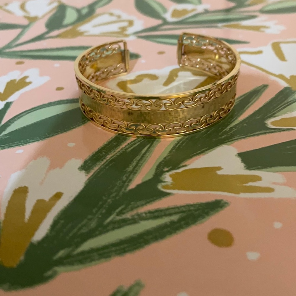 Yellow Gold Plated Cuff Bracelet
